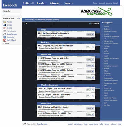 Facebook canvas page